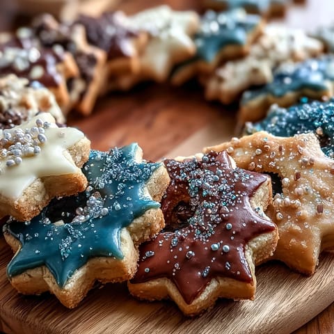 Buttery Gemini Zodiac Cookies topped with shimmering star royal icing.