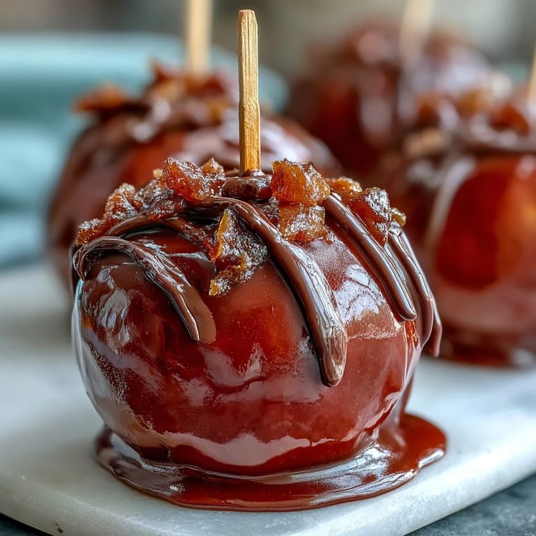 A nostalgic treat of tart Granny Smith apples dipped in shiny red candy coating and artfully drizzled with smooth white chocolate for a festive look.