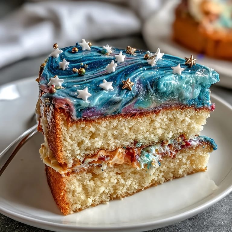 Celebrate graduation with a stunning Galaxy Graduation Cake, featuring swirling buttercream and edible stars for a cosmic touch.
