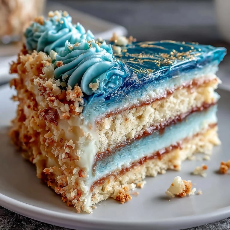 Bold blue gradient cake tiers with smooth buttercream frosting and luxurious gold details, perfect for a memorable graduation party.