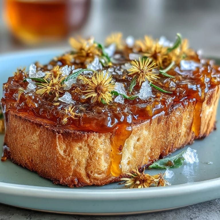 Delicate dandelion jelly with a honey-like flavor, ideal for breakfast spreads or sweet dessert glazes.