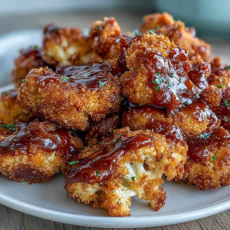 Smoky BBQ cauliflower wings, oven-baked and ready to dip, look so delicious.