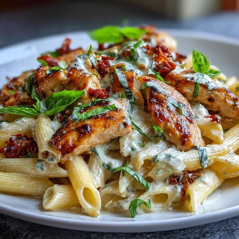Viral Marry Me Chicken Pasta dish, golden chicken and al dente pasta twirl.