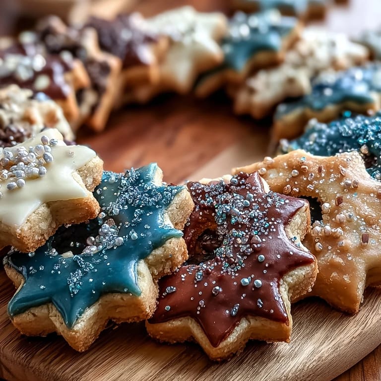 Buttery Gemini Zodiac Cookies topped with shimmering star royal icing.